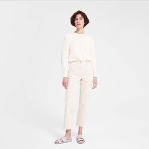 Everlane straight leg crop pants in stone